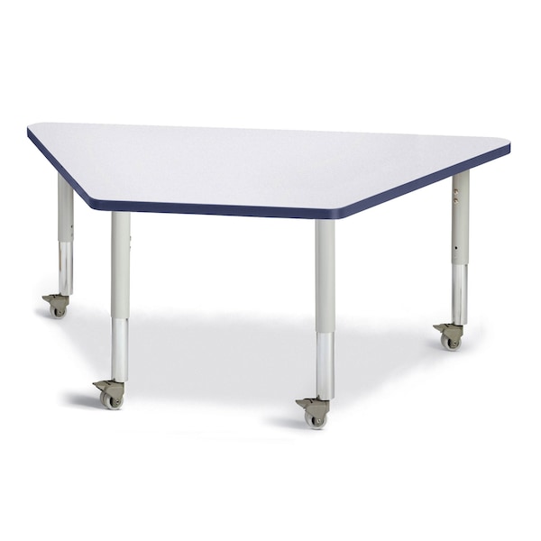Berries Trapezoid Activity Tables, 30 in. x 60 in., Mobile, Freckled Gray/Navy/Gray